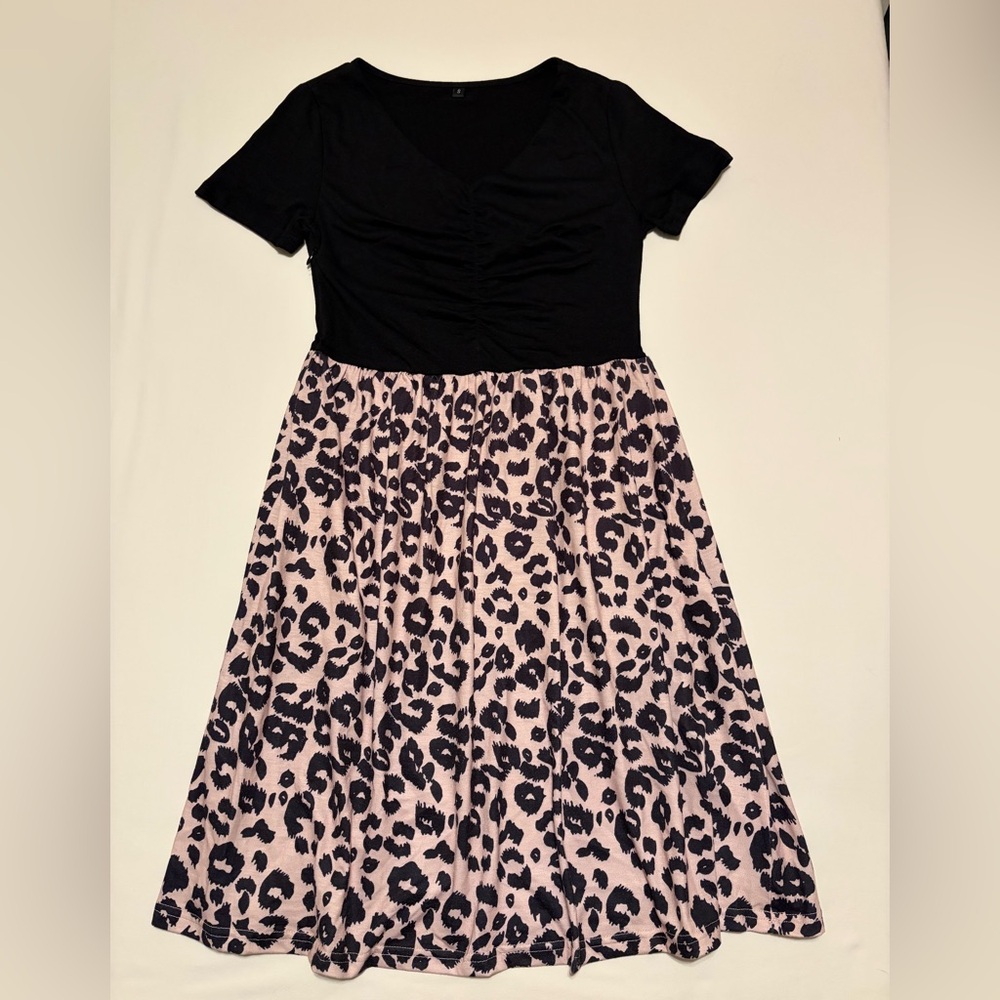 Leopard Print dress with black top